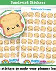 42 Cute Sandwich/Lunch/Lunchbox/Food Planner Stickers