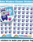 35 Cute Koko The Koala Window Cleaner Planner Stickers