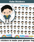 36 Cute Mini HCS Boys Cubs Planner Stickers