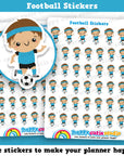 41 Cute HCS Boys Football/Soccer Planner Stickers