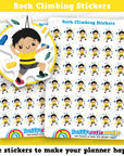 36 Cute HCS Boys Rock Climbing/Abseiling Planner Stickers