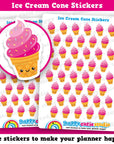 44 Cute Ice Cream/Summer Planner Stickers