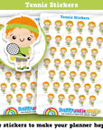 39 Cute HCS Boys Tennis Planner Stickers