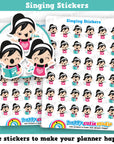36 Cute Singing/Choir Girl Planner Stickers