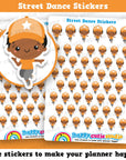 48 Cute Street Dance Boy Planner Stickers