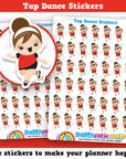 42 Cute Tap Dance Girl Planner Stickers