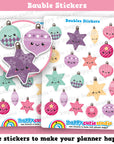 18 Cute Christmas Bauble/Ball Ball/Festive/Holidays Planner Stickers