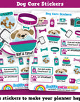 24 Cute Dog Care/Groomers/Vet/Flea Planner Stickers