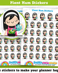 35 Cute Plant Mum/Water Plants Girl Planner Stickers