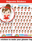 48 Cute Majorette/Baton/Cheer Girl Planner Stickers, Filofax, Erin Condren, Happy Planner, Kawaii, Cute Sticker, UK