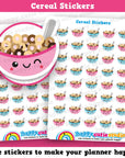 40 Cute Cereal/Bowl/Breakfast Planner Stickers