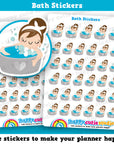 35 Cute Bath/Relax/Chill/Chill Out Girl Planner Stickers