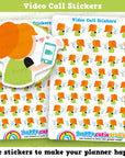 46 Cute Video Call Girl Planner Stickers
