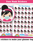 36 Cute Face Mask Planner Stickers