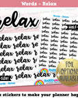 Relax/Functional Planner Stickers