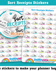 50 Sort Receipts Planner Stickers