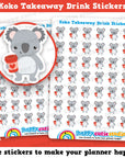 42 Cute Koko the Koala Takeaway Drink Planner Stickers