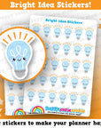 30 Cute Bright Idea/Light Bulb/Idea Planner Stickers
