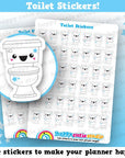 42 Cute Toilet / Clean Up / Chores Planner Stickers