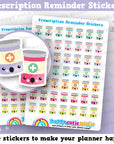49 Cute Prescription/Medicine/Pills/Reminder Planner Stickers