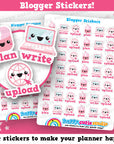 42 Cute Blogger / Blogging / Plan / Write / Upload Planner Stickers