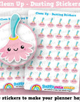 36 Cute Dusting / Chores / Duster Planner Stickers