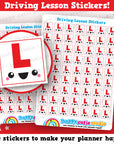 63 Cute Driving Lesson/L-Plates/Learn to Drive Planner Stickers