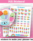 62 Cute Pill/Medicine/Tablet Planner Stickers
