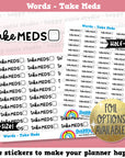 Take Meds Words/Banners/Functional Planner Stickers