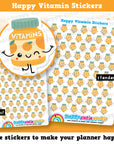65 Cute Happy Vitamin Planner Stickers