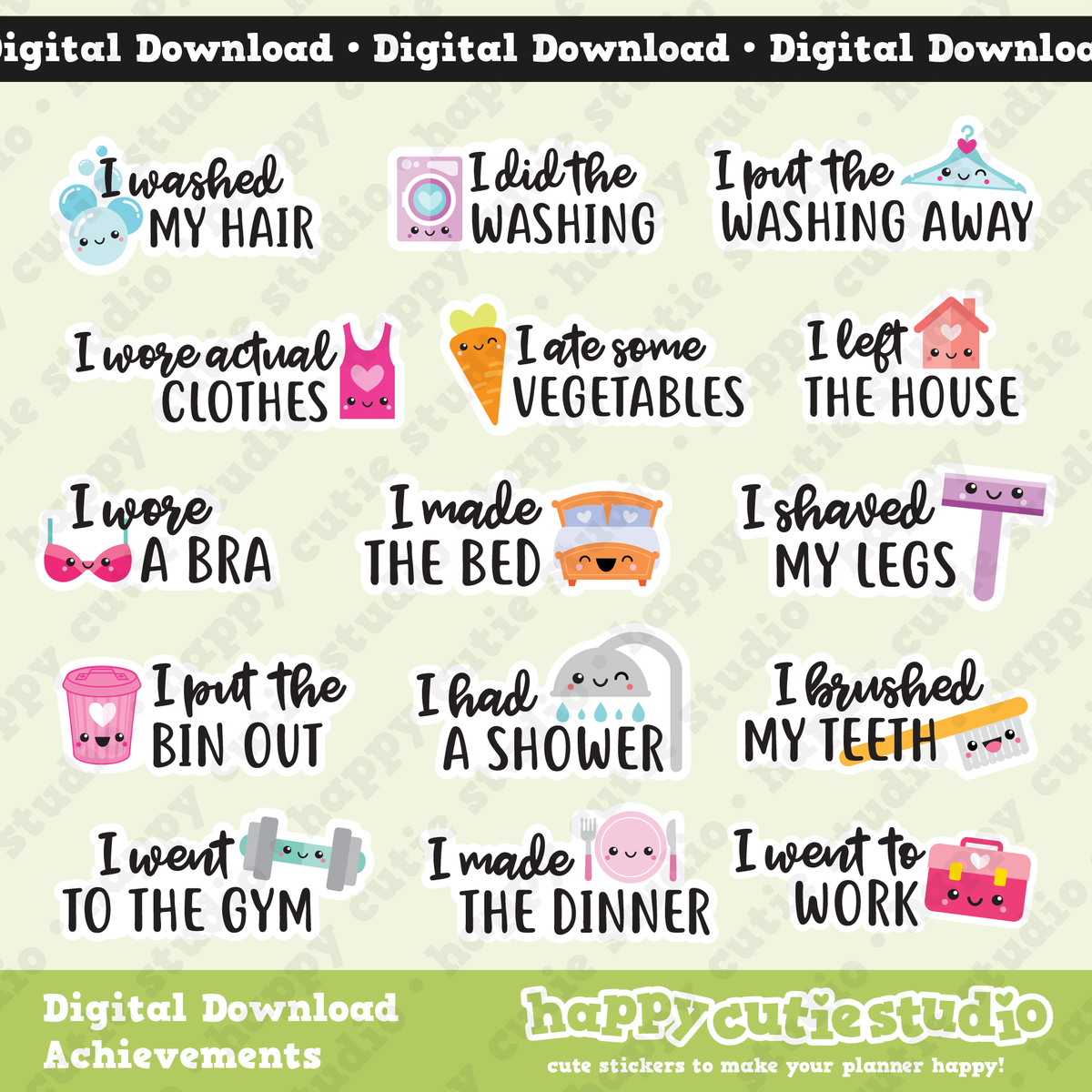 DIGITAL DOWNLOAD - Mixed Achievements - PNG files