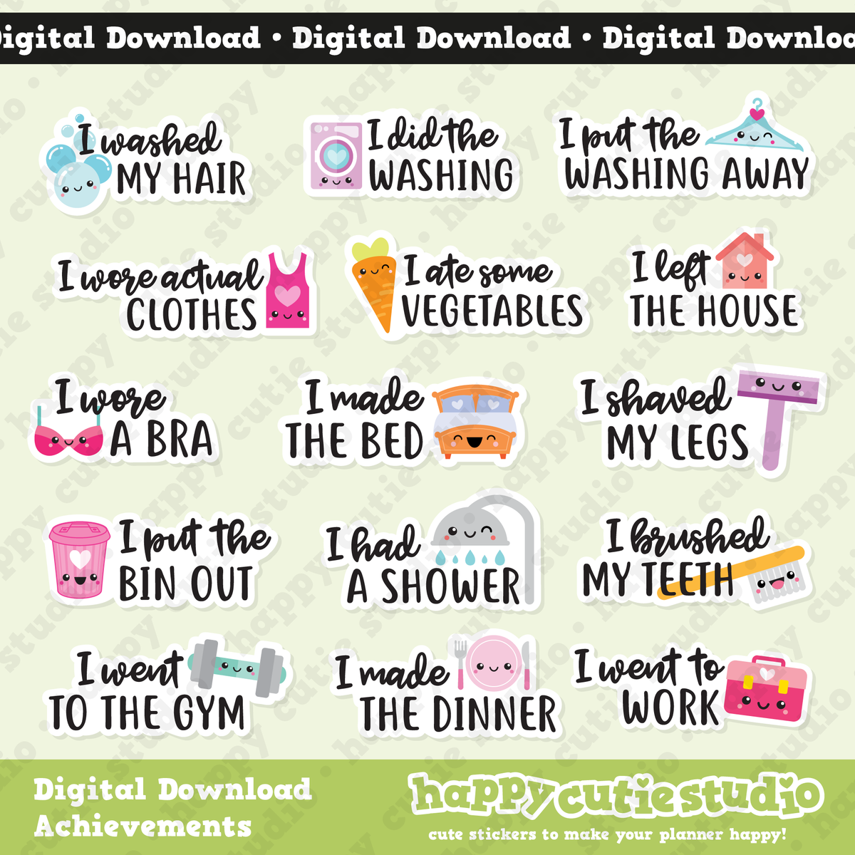 DIGITAL DOWNLOAD - Mixed Achievements - PNG files