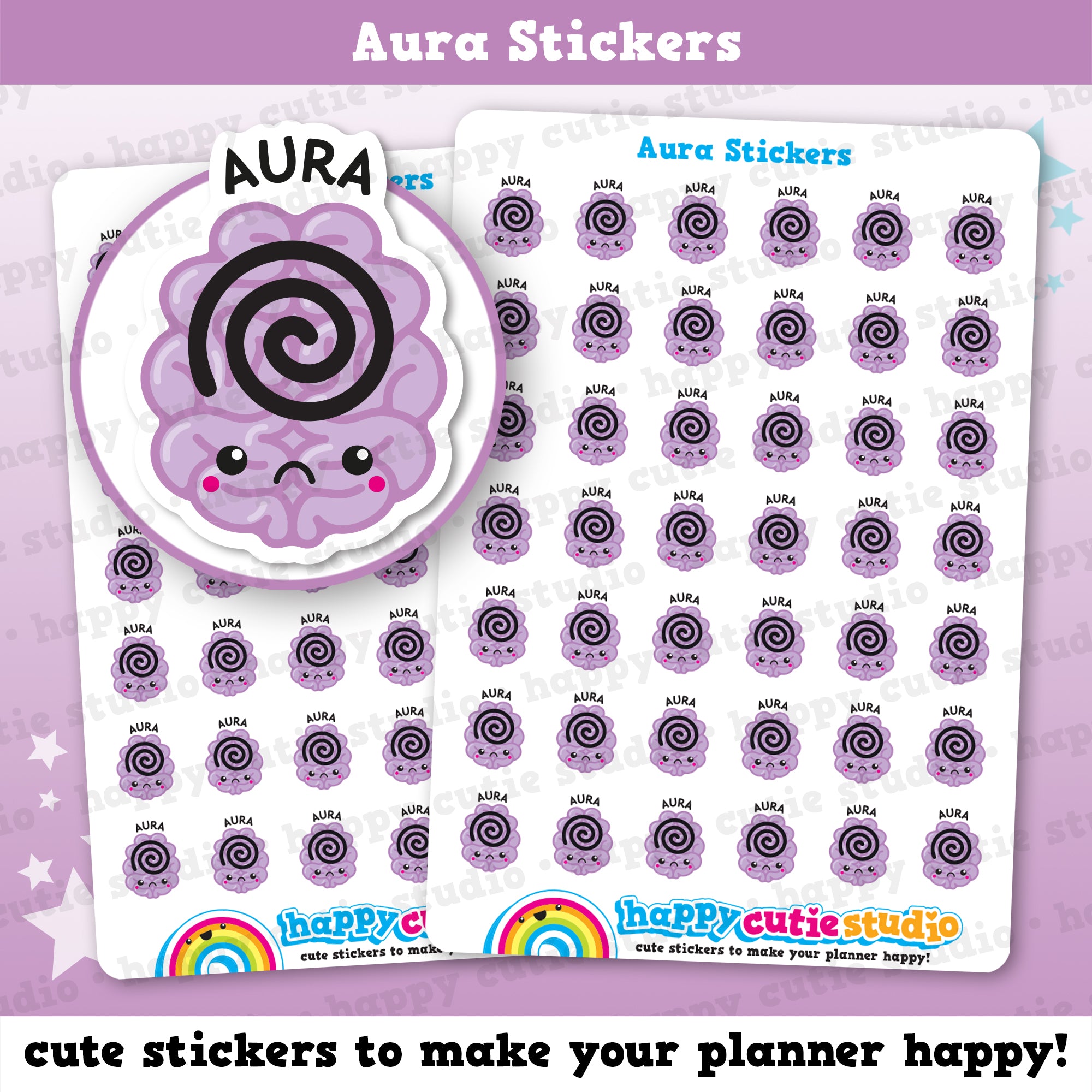 42 Cute Aura/Epilepsy/Seizure Planner Stickers