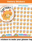 20 Cute Cattery/Cat Care/Holiday/Vacation Planner Stickers