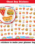 42 Cute Cheat Day/Burger/Fast Food Planner Stickers