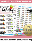 Christmas Holidays Words/Functional Planner Stickers