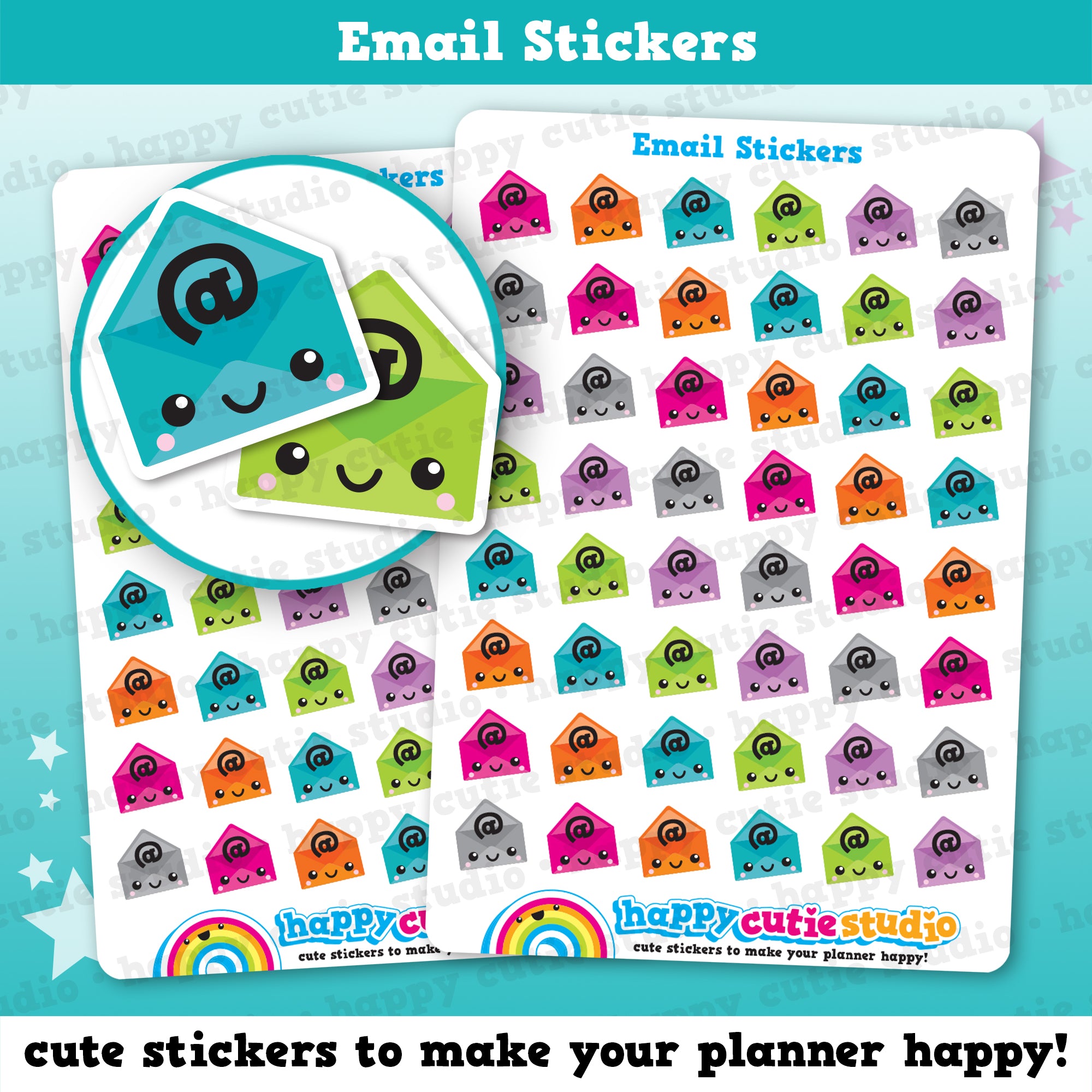 48 Cute Email/Computer Planner Stickers
