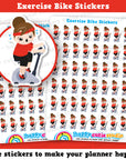 48 Cute Exercise Bike Girl Planner Stickers