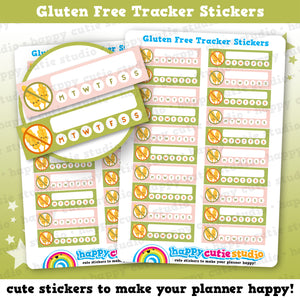 20 Cute Gluten Free Horizontal Tracker/Weekly Habit Planner Stickers
