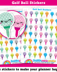 49 Cute Golf Ball/Sport Planner Stickers