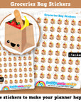 56 Cute Groceries Shopping Planner Stickers