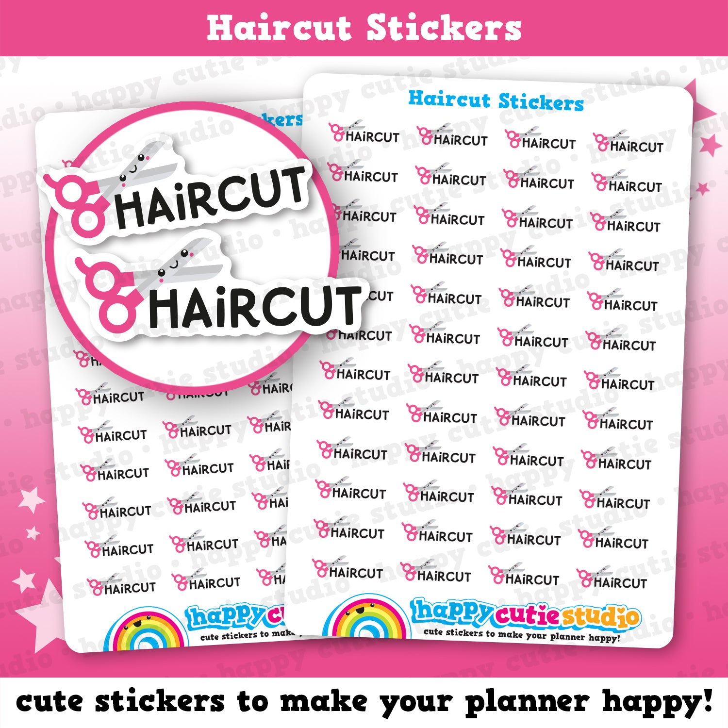 48 Cute Haircut/Appointment/Salon Reminder Planner Stickers