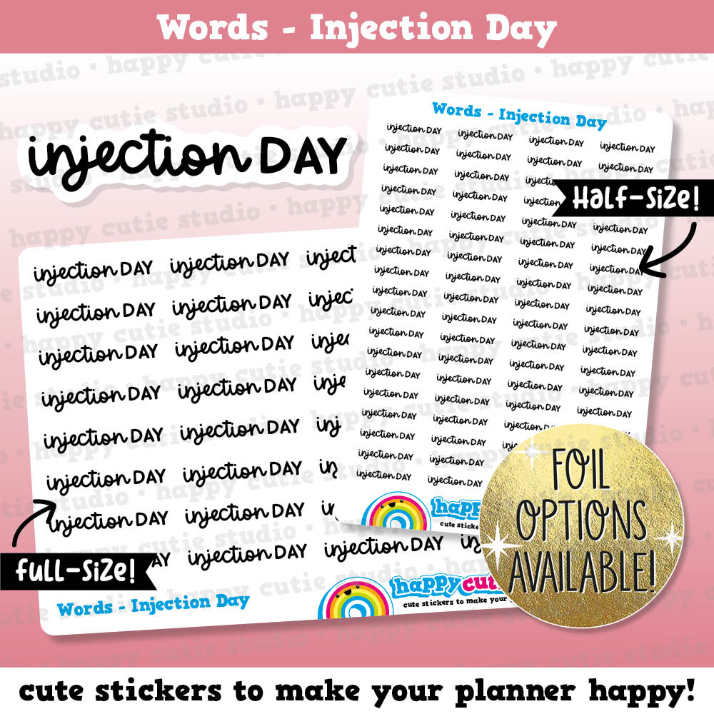 Words Injection Injection Day Words/Functional Planner Stickers – HappyCutieStudio