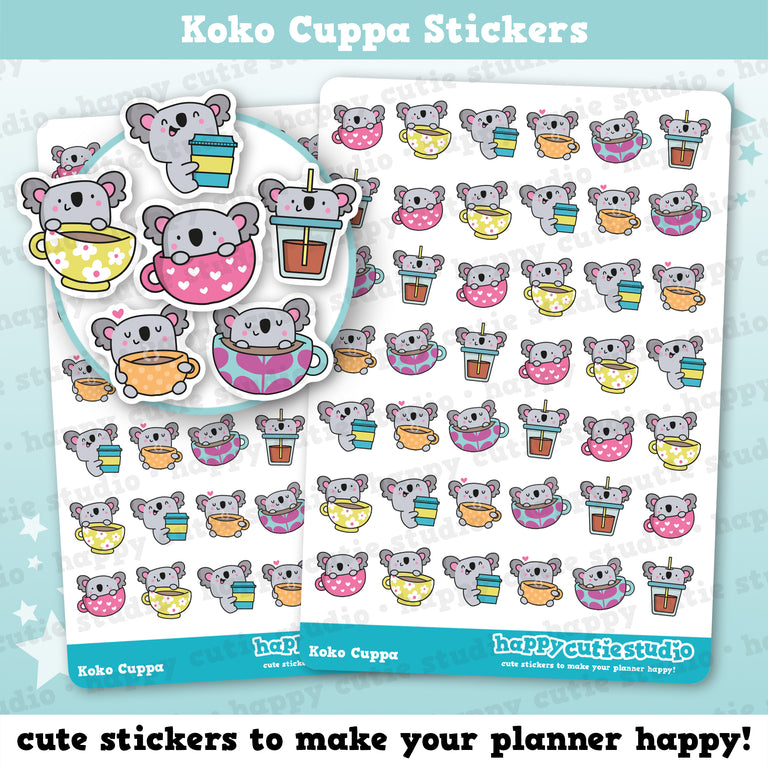 42 Cute Koko The Koala the Koala Cuppa Planner Stickers – HappyCutieStudio
