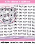 50 Cute Koko The Koala the Koala Heads 1 Planner Stickers