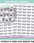 50 Cute Koko the Koala Heads 2 Planner Stickers