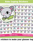 48 Cute Koko the Koala Laptop Planner Stickers