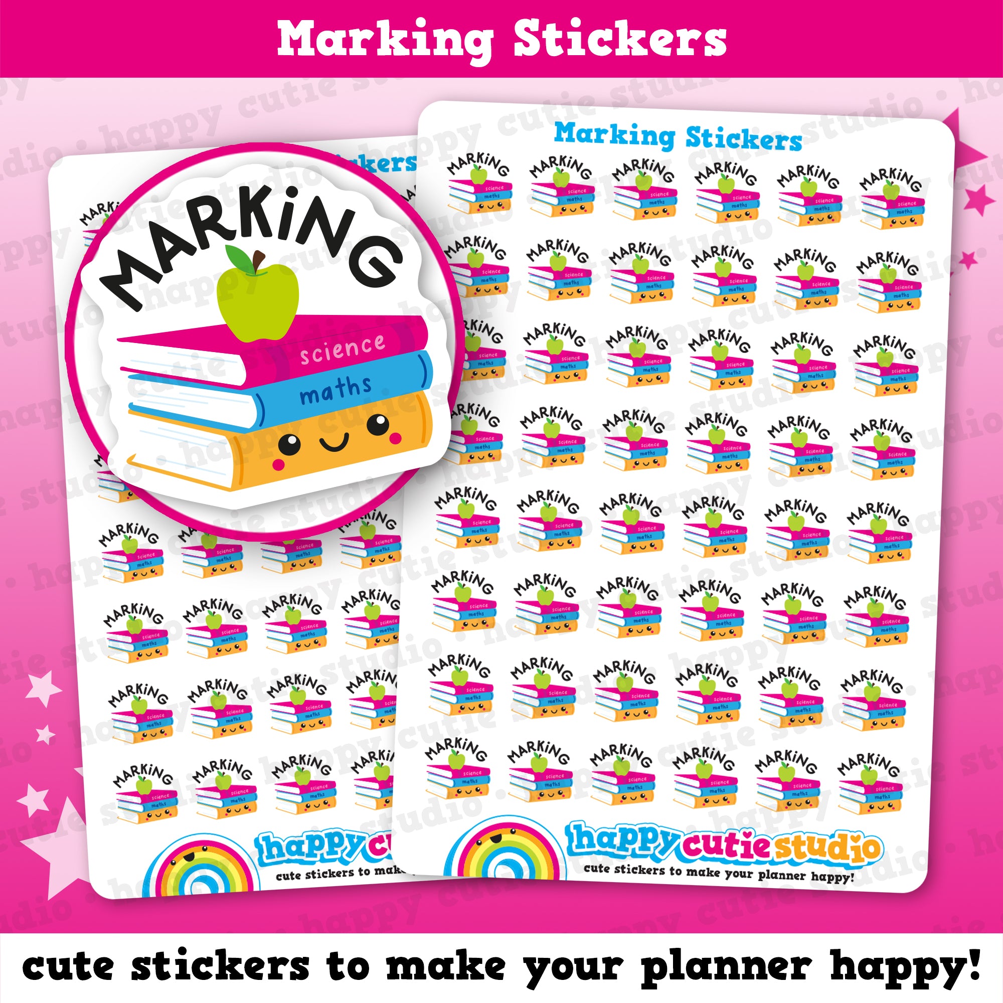 48 Cute Marking/Teacher/School Planner Stickers