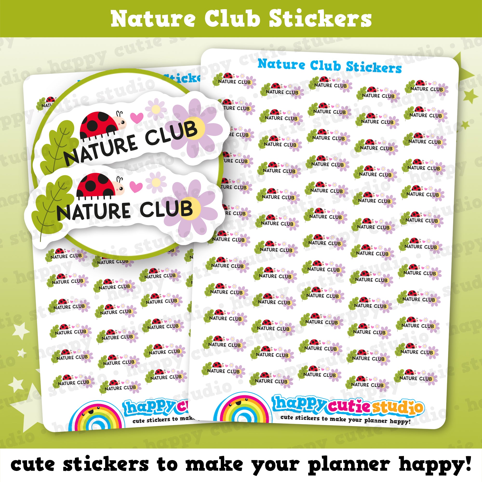 60 Cute Nature Club/School Planner Stickers