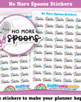 50 Cute No More Spoons/Energy/Health Tracker Planner Stickers